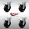 Service Caster 5 Inch SS Soft Rubber Wheel Swivel Top Plate Caster Set Total Lock Brake SCC SCC-SSTTL20S514-SRS-4 - alternate 2